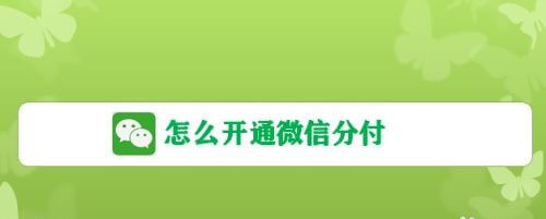 分付额度开通方法 微信分付额度怎么开通